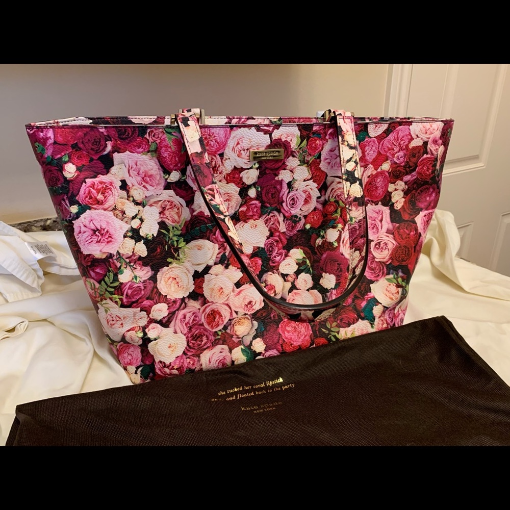 Kate Spade Grant St. Floral Multi Rose Jules Tote Bag